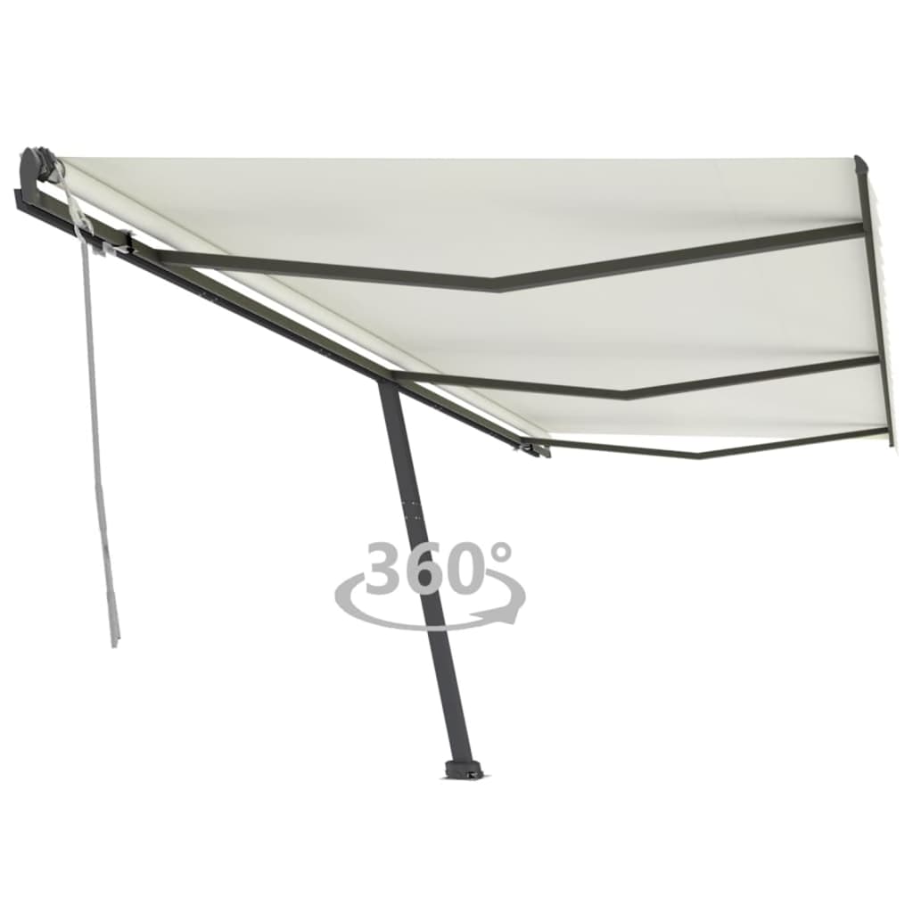 VidaXL Luifel vrijstaand handmatig uittrekbaar 600x300 cm crèmekleurig