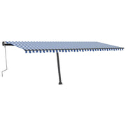 VidaXL Luifel handmatig uittrekbaar met LED 600x300 cm blauw en wit - afbeelding 2