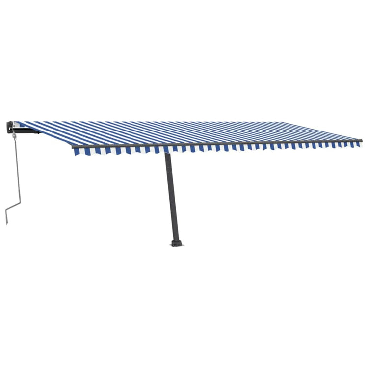 VidaXL Luifel handmatig uittrekbaar met LED 600x300 cm blauw en wit