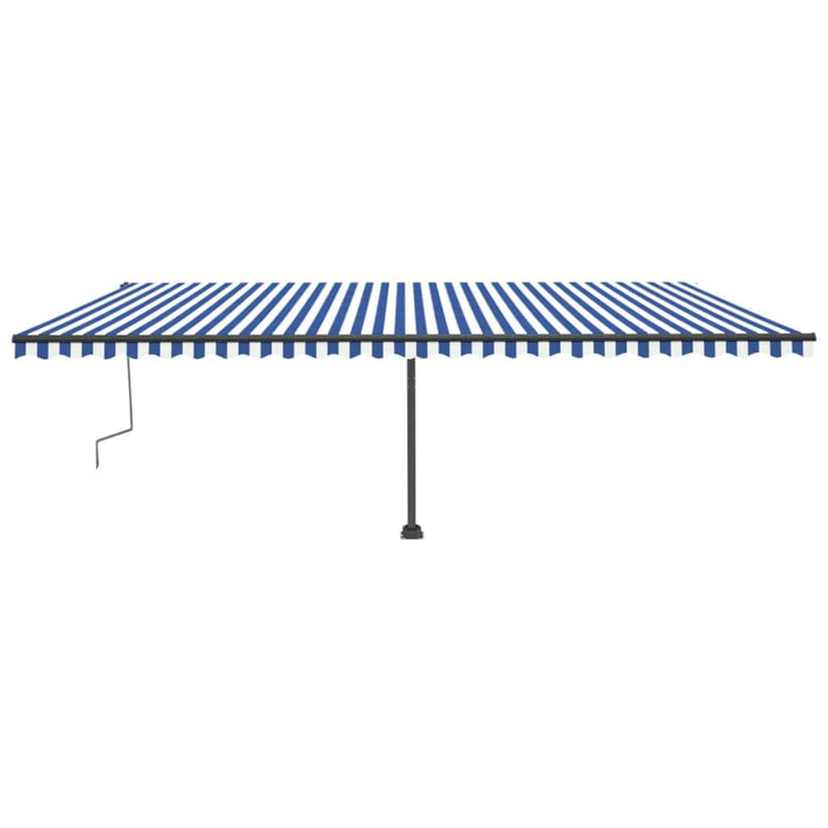 VidaXL Luifel handmatig uittrekbaar met LED 600x300 cm blauw en wit