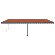 VidaXL Luifel handmatig uittrekbaar met LED 600x300 cm oranje en bruin - afbeelding 2