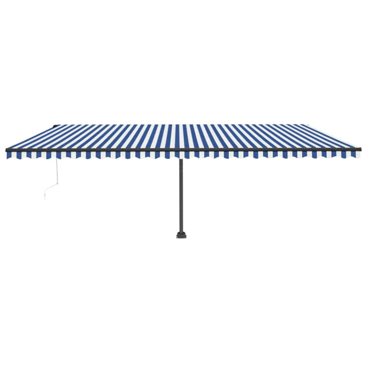VidaXL Luifel vrijstaand automatisch 600x300 cm blauw en wit
