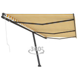 VidaXL Luifel vrijstaand automatisch 600x300 cm geel en wit - afbeelding 1