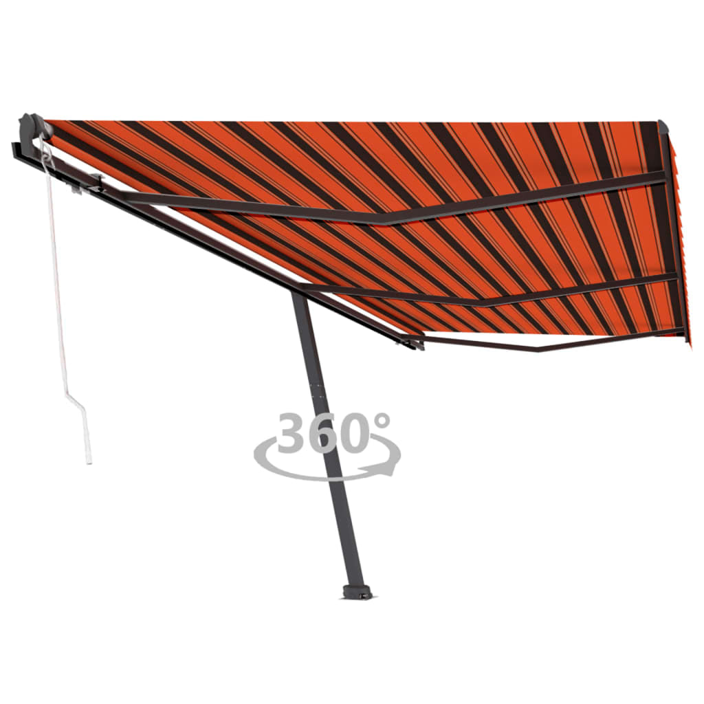 VidaXL Luifel vrijstaand automatisch 600x300 cm oranje en bruin