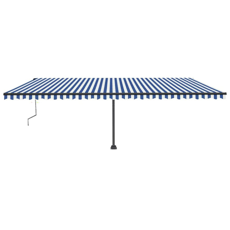 VidaXL Luifel automatisch met LED en windsensor 600x300 cm blauw wit