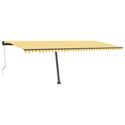 VidaXL Luifel automatisch met LED en windsensor 600x300 cm geel en wit - afbeelding 2
