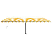 VidaXL Luifel automatisch met LED en windsensor 600x300 cm geel en wit - afbeelding 3