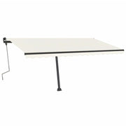 VidaXL Luifel vrijstaand handmatig uittrekbaar 400x350 cm crèmekleurig - afbeelding 2