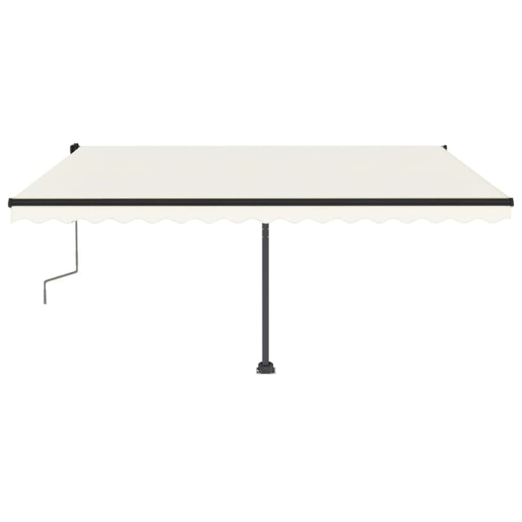 VidaXL Luifel vrijstaand handmatig uittrekbaar 400x350 cm crèmekleurig