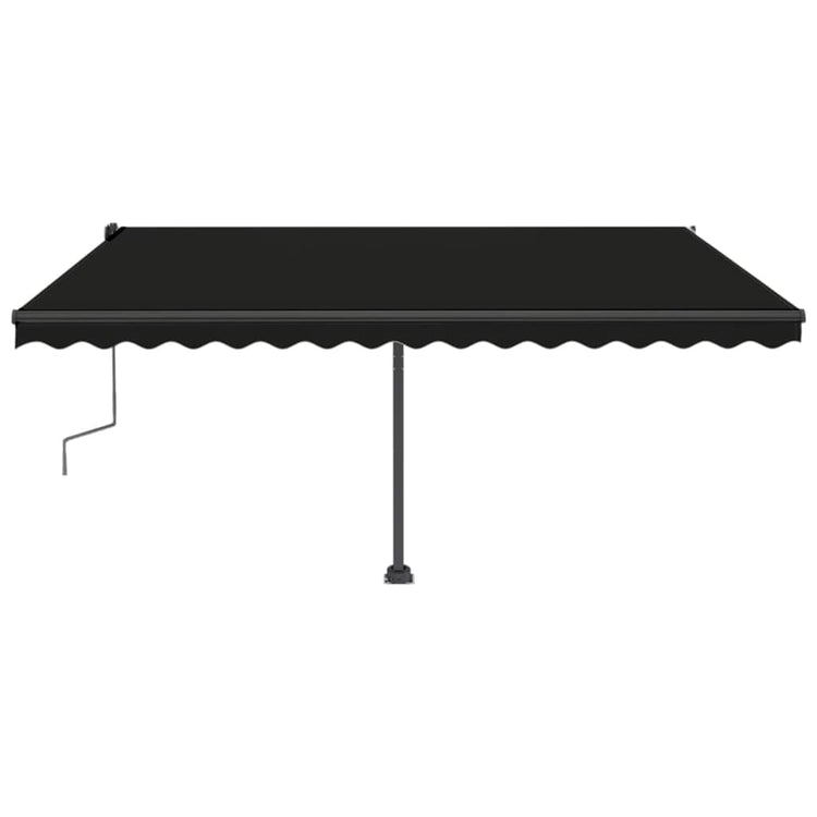 VidaXL Luifel handmatig uittrekbaar met LED 400x350 cm antracietkleur