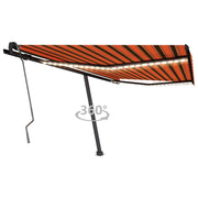 VidaXL Luifel handmatig uittrekbaar met LED 400x350 cm oranje en bruin - afbeelding 1