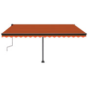 VidaXL Luifel handmatig uittrekbaar met LED 400x350 cm oranje en bruin - afbeelding 3