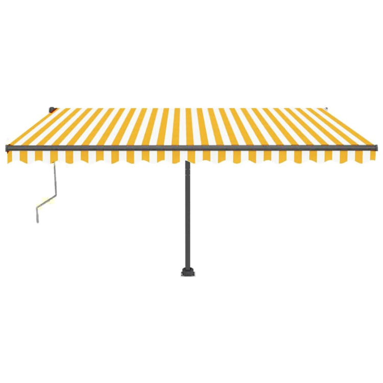 VidaXL Luifel automatisch met LED en windsensor 400x350 cm geel en wit