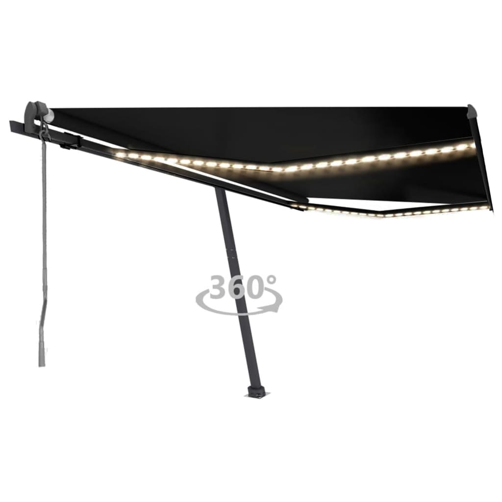 VidaXL Luifel automatisch met LED en windsensor 400x350 cm antraciet