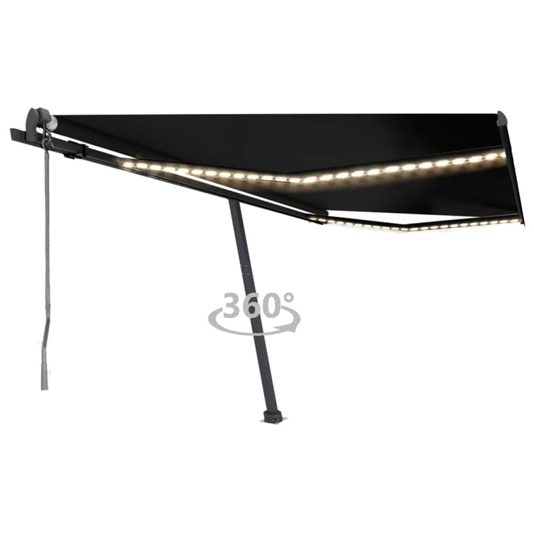 VidaXL Luifel automatisch met LED en windsensor 400x350 cm antraciet