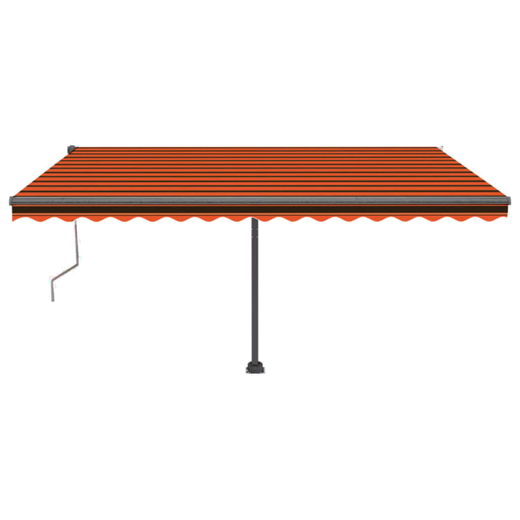 VidaXL Luifel automatisch met LED windsensor 400x350 cm oranje bruin