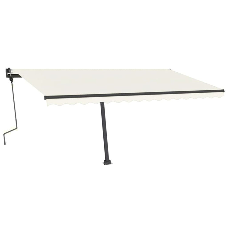 VidaXL Luifel vrijstaand handmatig uittrekbaar 450x350 cm crèmekleurig