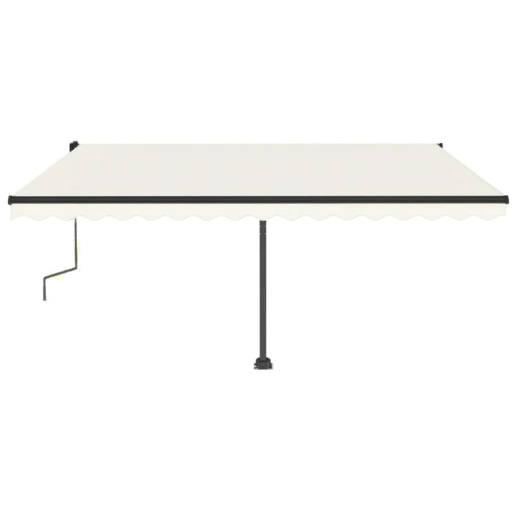 VidaXL Luifel vrijstaand handmatig uittrekbaar 450x350 cm crèmekleurig