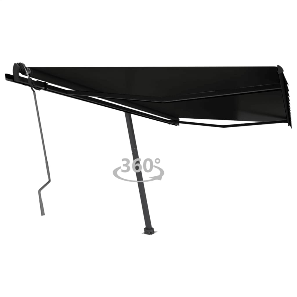VidaXL Luifel vrijstaand handmatig uittrekbaar 450x350 cm antraciet