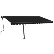 VidaXL Luifel vrijstaand handmatig uittrekbaar 450x350 cm antraciet - afbeelding 2
