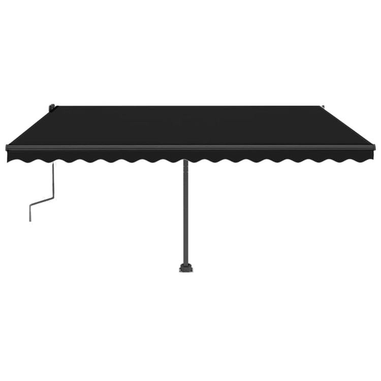 VidaXL Luifel handmatig uittrekbaar met LED 450x350 cm antracietkleur