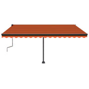 VidaXL Luifel handmatig uittrekbaar met LED 450x350 cm oranje en bruin - afbeelding 3