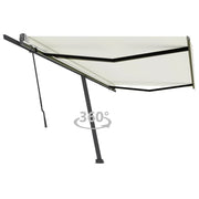 VidaXL Luifel vrijstaand handmatig uittrekbaar 500x350 cm crèmekleurig - afbeelding 1