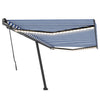 VidaXL Luifel handmatig uittrekbaar met LED 500x350 cm blauw en wit