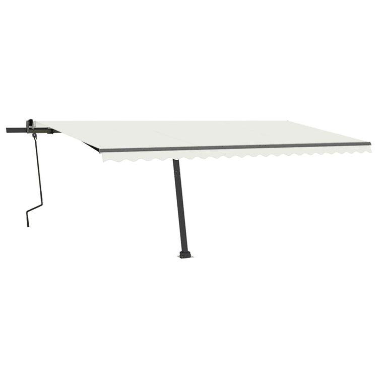 VidaXL Luifel handmatig uittrekbaar met LED 500x350 cm crèmekleurig