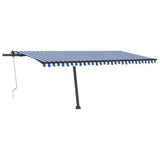 VidaXL Luifel vrijstaand automatisch 500x350 cm blauw en wit - afbeelding 2