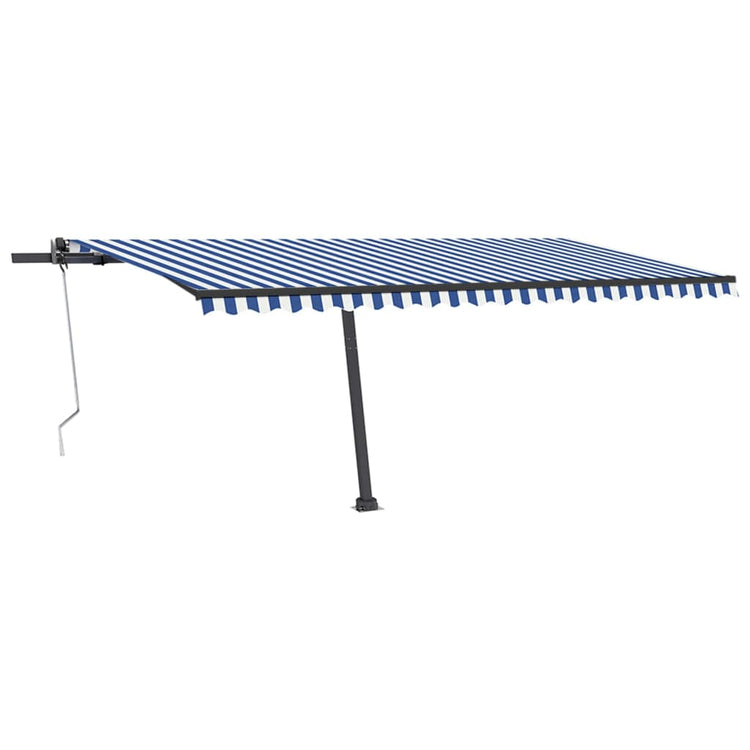 VidaXL Luifel vrijstaand automatisch 500x350 cm blauw en wit