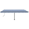 VidaXL Luifel vrijstaand automatisch 500x350 cm blauw en wit