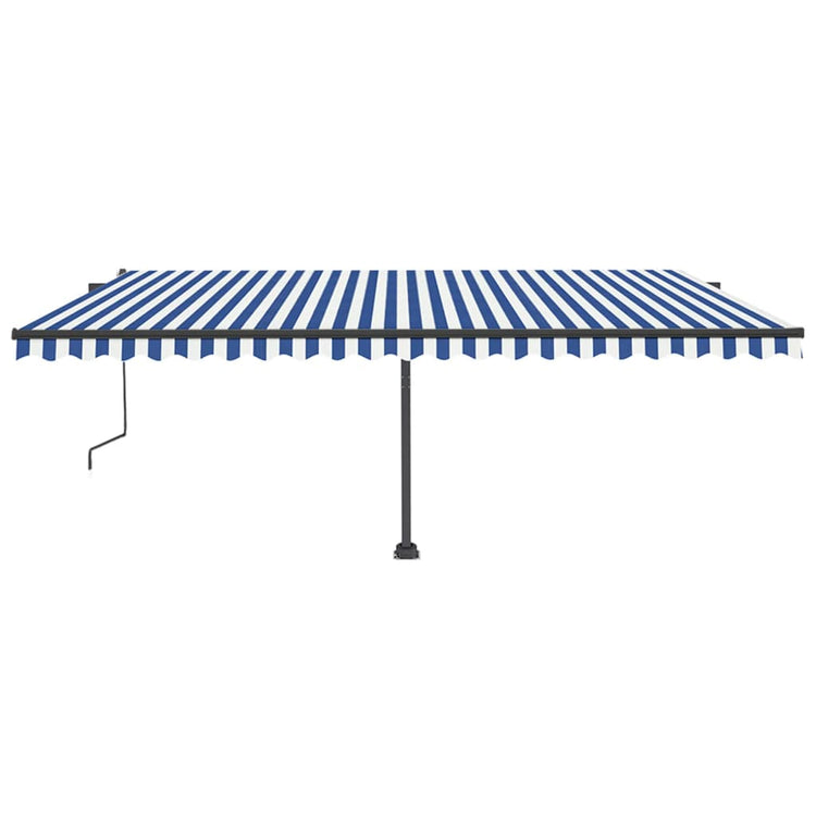 VidaXL Luifel vrijstaand automatisch 500x350 cm blauw en wit