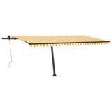 VidaXL Luifel vrijstaand automatisch 500x350 cm geel en wit - afbeelding 2