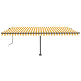 VidaXL Luifel vrijstaand automatisch 500x350 cm geel en wit - afbeelding 3