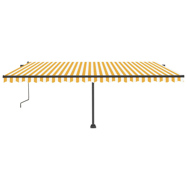 VidaXL Luifel vrijstaand automatisch 500x350 cm geel en wit