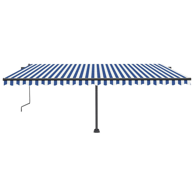 VidaXL Luifel automatisch met LED en windsensor 500x350 cm blauw wit