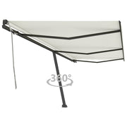 VidaXL Luifel vrijstaand handmatig uittrekbaar 600x350 cm crèmekleurig - afbeelding 1