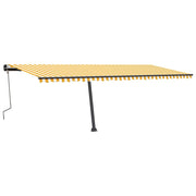 VidaXL Luifel vrijstaand handmatig uittrekbaar 600x350 cm geel en wit - afbeelding 3