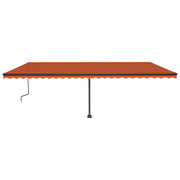 VidaXL Luifel handmatig uittrekbaar met LED 600x350 cm oranje en bruin - afbeelding 3