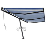 VidaXL Luifel vrijstaand automatisch 600x350 cm blauw en wit - afbeelding 1