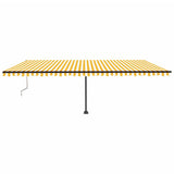VidaXL Luifel vrijstaand automatisch 600x350 cm geel en wit - afbeelding 3