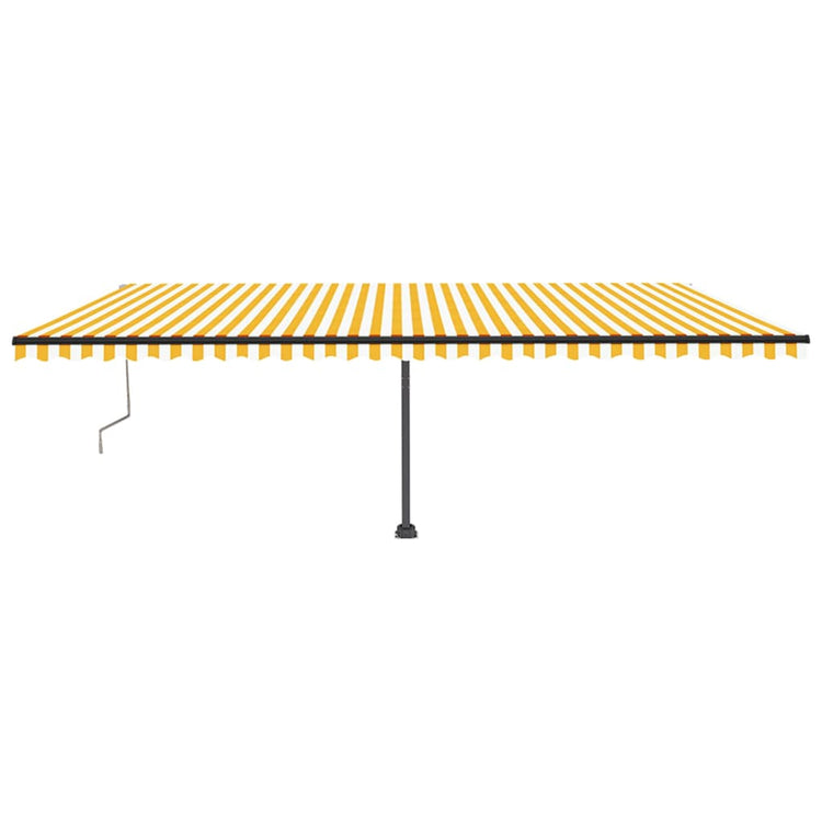 VidaXL Luifel automatisch met LED en windsensor 600x350 cm geel en wit