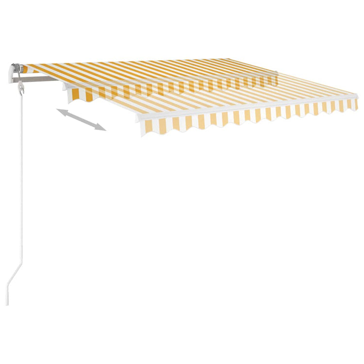 VidaXL Luifel handmatig uittrekbaar met LED 3x2,5 m geel en wit