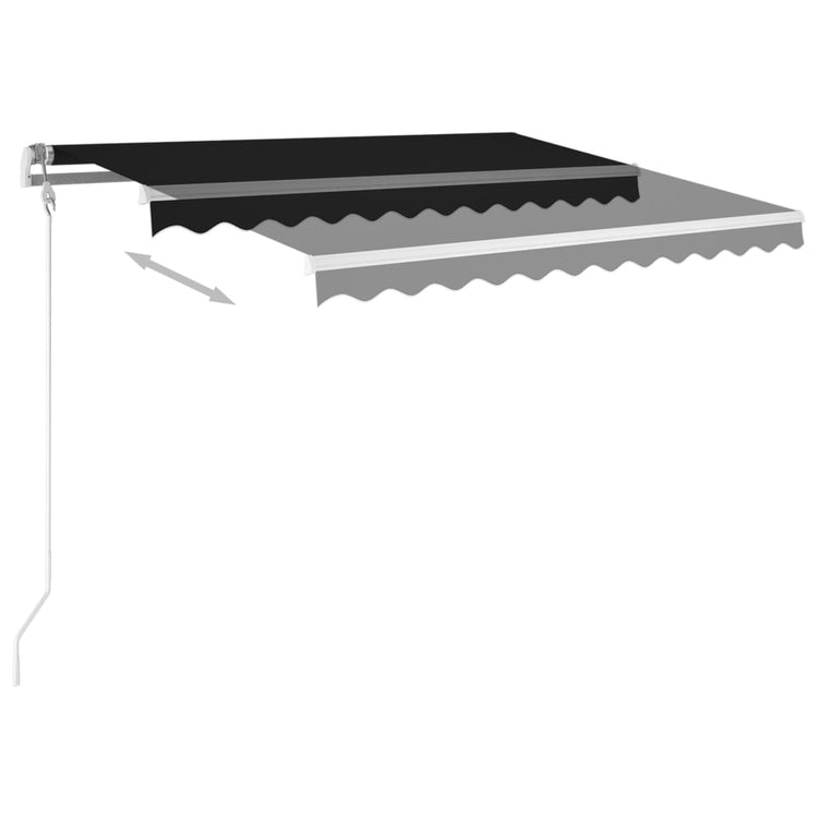 VidaXL Luifel handmatig uittrekbaar met LED 3,5x2,5 m antracietkleurig