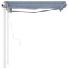 VidaXL Luifel automatisch uittrekbaar met palen 3,5x2,5 m blauw en wit