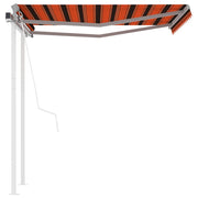 VidaXL Luifel automatisch uittrekbaar met palen 3,5x2,5 m oranje bruin - afbeelding 2