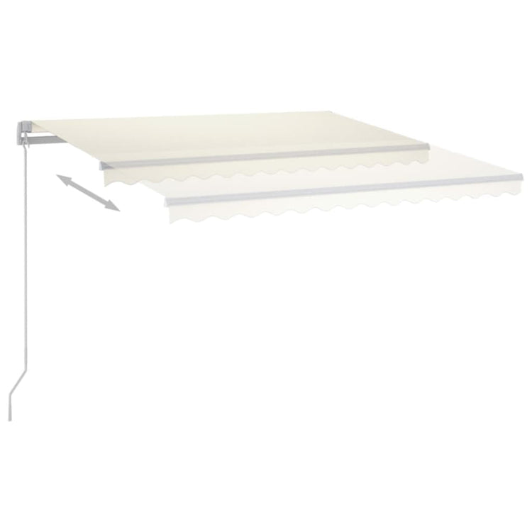 VidaXL Luifel automatisch met LED en windsensor 3,5x2,5 m crèmekleurig