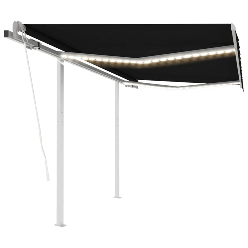 VidaXL Luifel automatisch met LED en windsensor 3,5x2,5 m antraciet