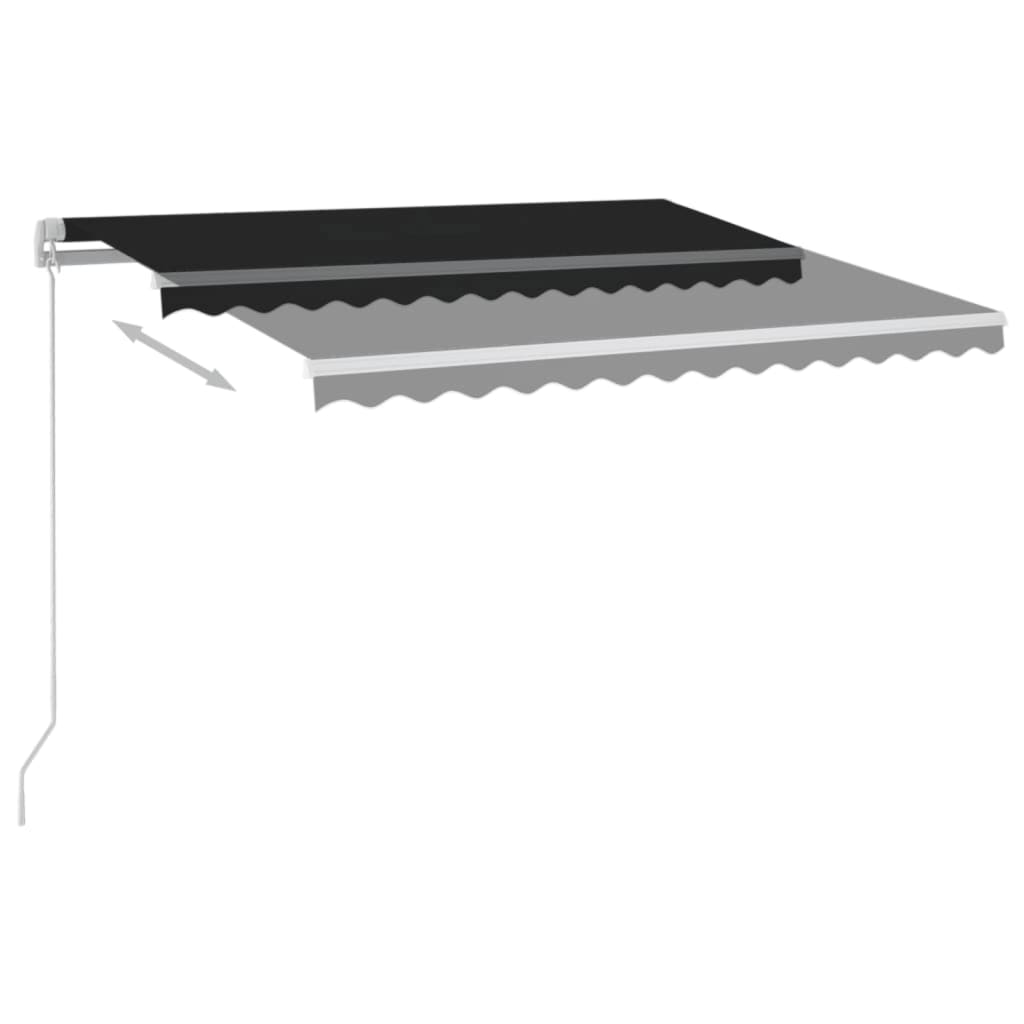 VidaXL Luifel automatisch met LED en windsensor 3,5x2,5 m antraciet